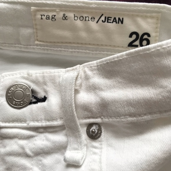 RAG & BONE High Rise Ankle Skinny White Jeans - Picture 4 of 6